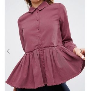 ASOS denim shirt/jacket peplum (21" at underarm)